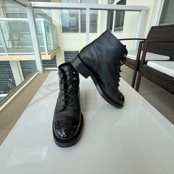 CHANEL Shoes - Chanel Combat Ankle Boots Black Size 38 Original Women